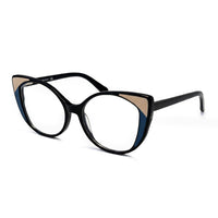Black cat-eye glasses on a white background