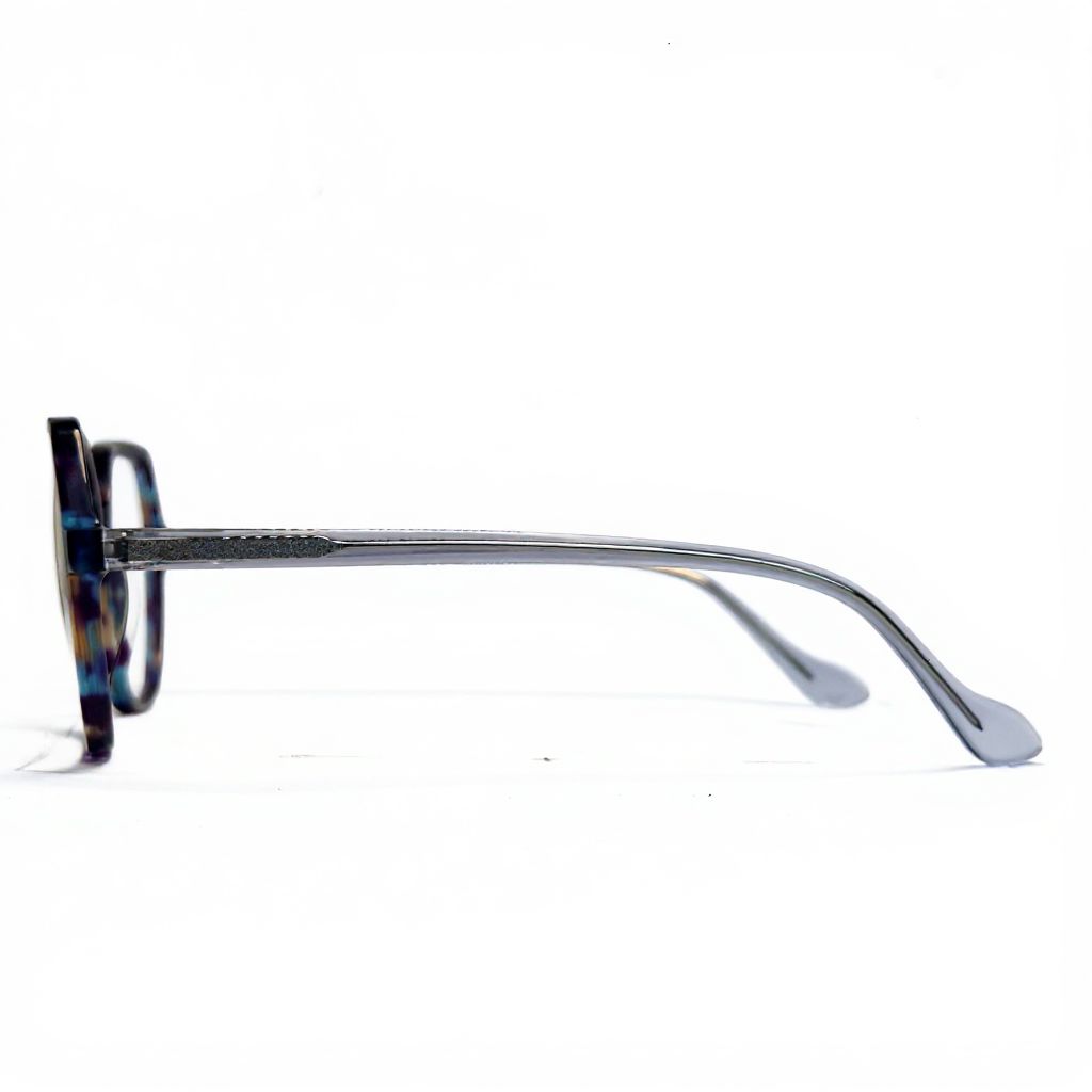Sunglasses with a thin metal frame on a white background