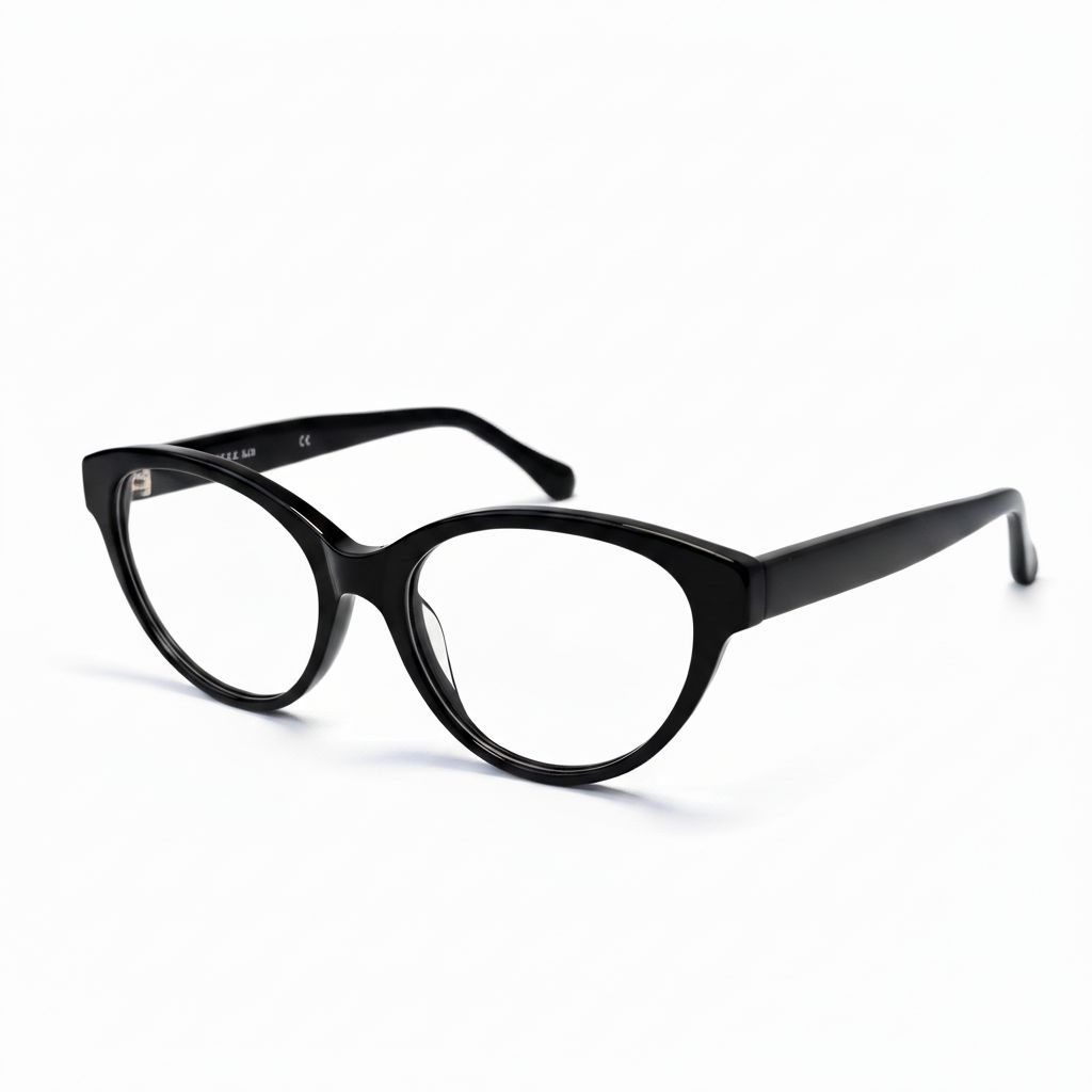Black eyeglasses on a white background