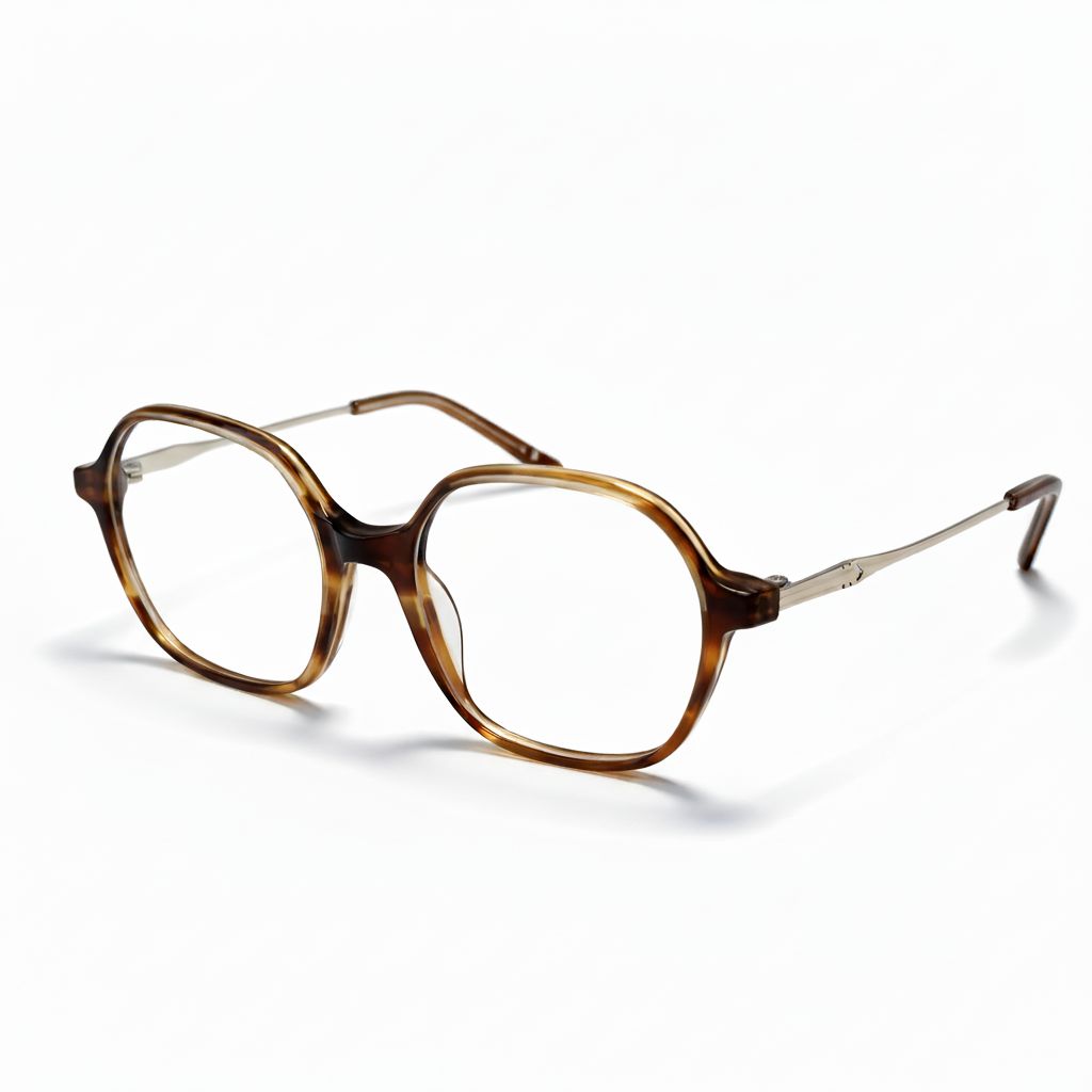 Brown eyeglasses on a white background
