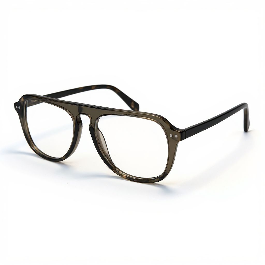 Brown eyeglasses on a white background