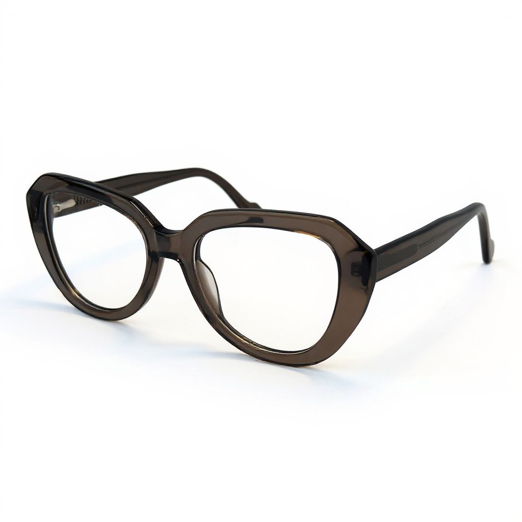 Brown eyeglasses on a white background