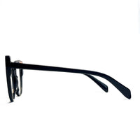 Black eyeglasses on a white background