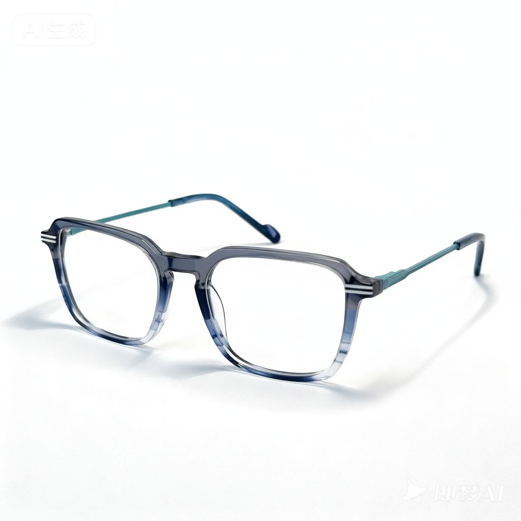 Blue eyeglasses on a white background