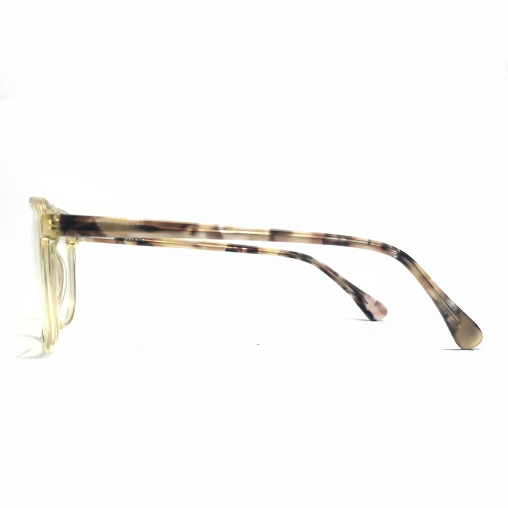 Tortoiseshell eyeglasses on a white background