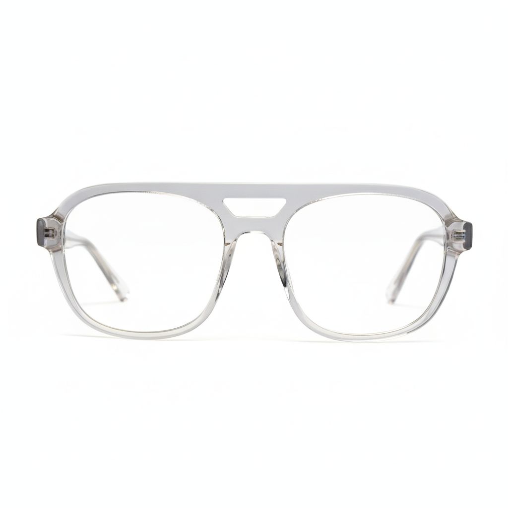 Clear eyeglasses on a white background