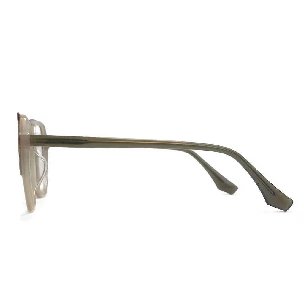 Sunglasses with a thin frame on a white background