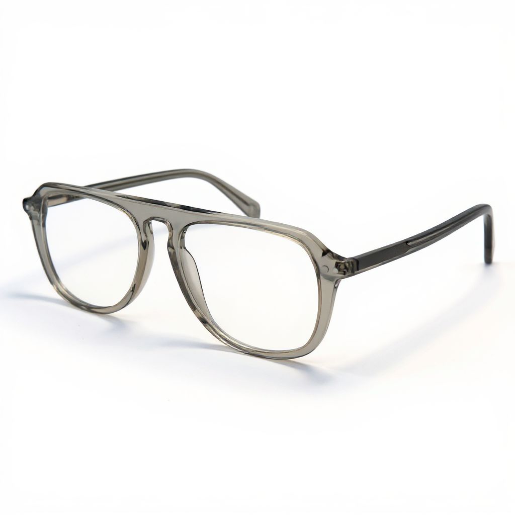 Clear eyeglasses on a white background
