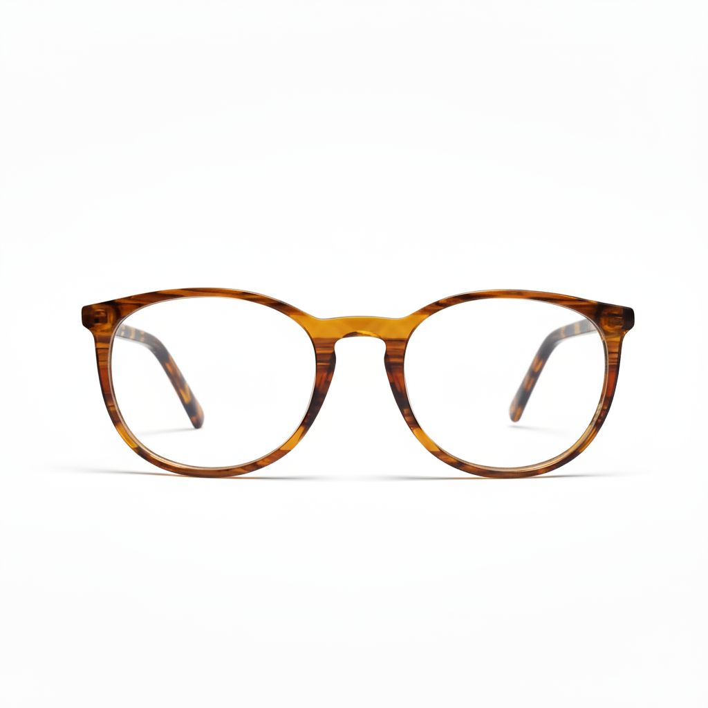 Tortoiseshell eyeglasses on a white background