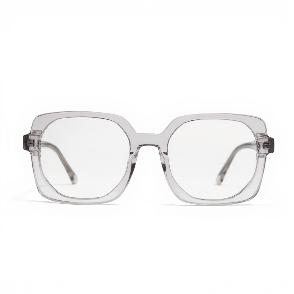 Clear eyeglasses on a white background
