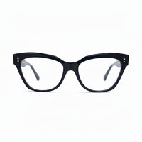 Black cat-eye glasses on a white background