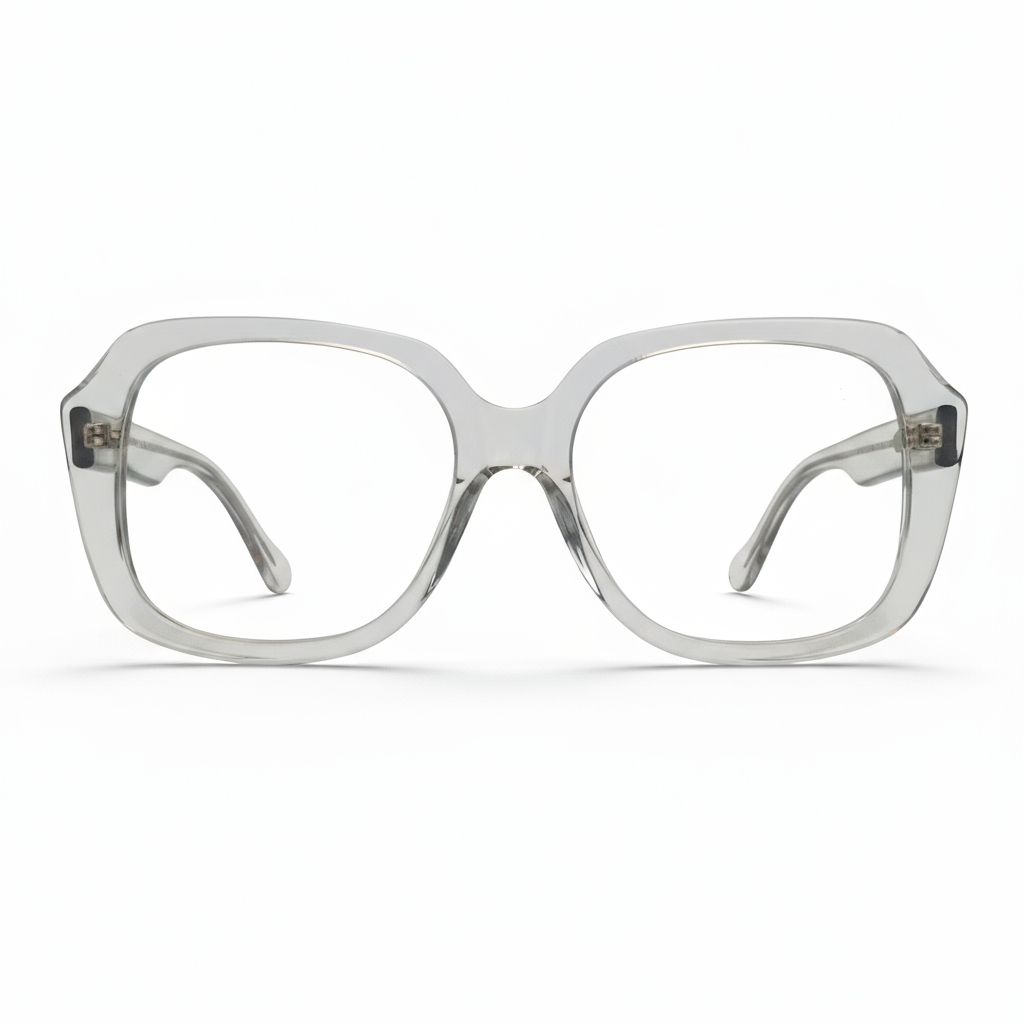 Clear eyeglasses on a white background