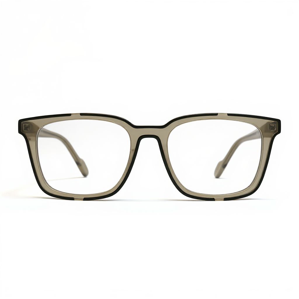 Eyeglasses with a transparent design on a white background