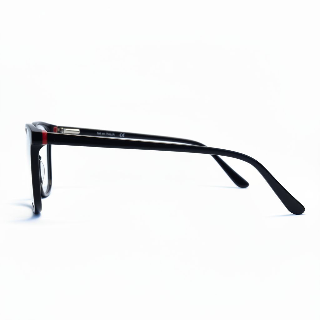 Black eyeglasses on a white background