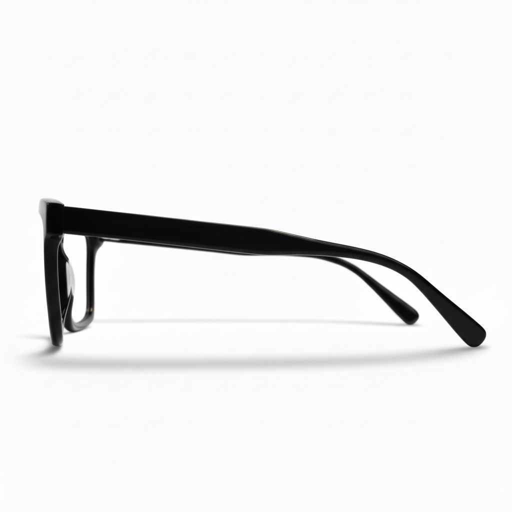 Black eyeglasses on a white background
