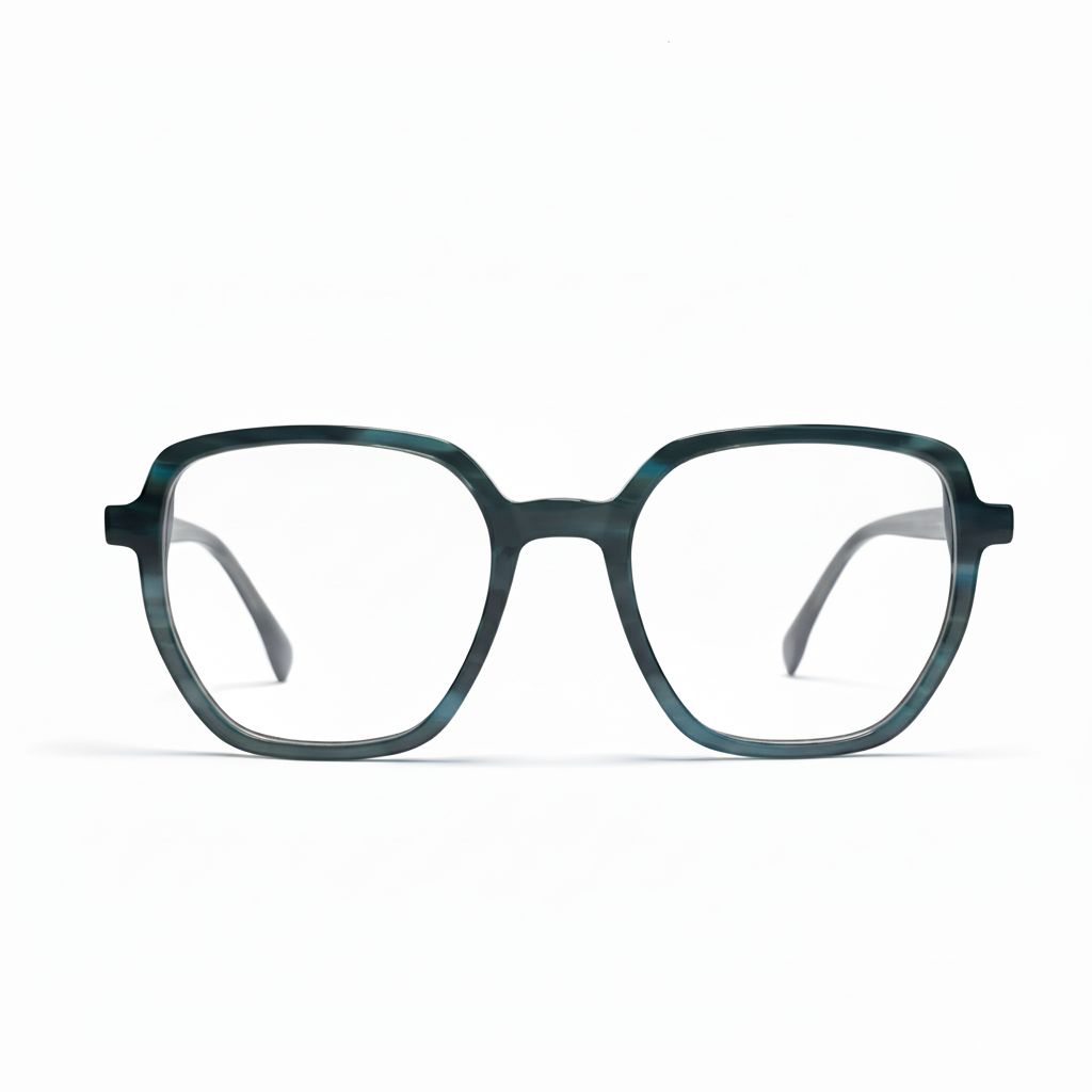 Teal eyeglasses on a white background