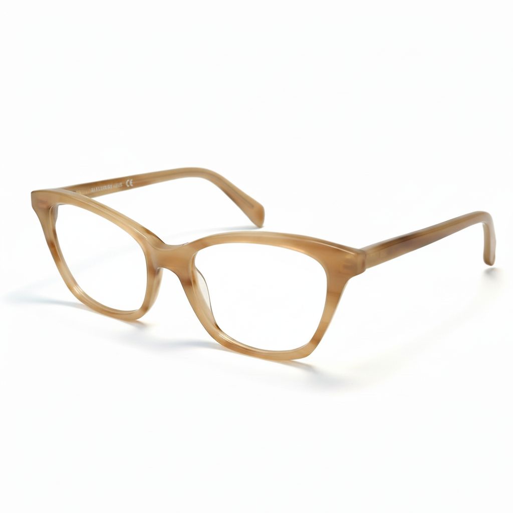 Brown eyeglasses on a white background