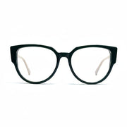 Black eyeglasses on a white background