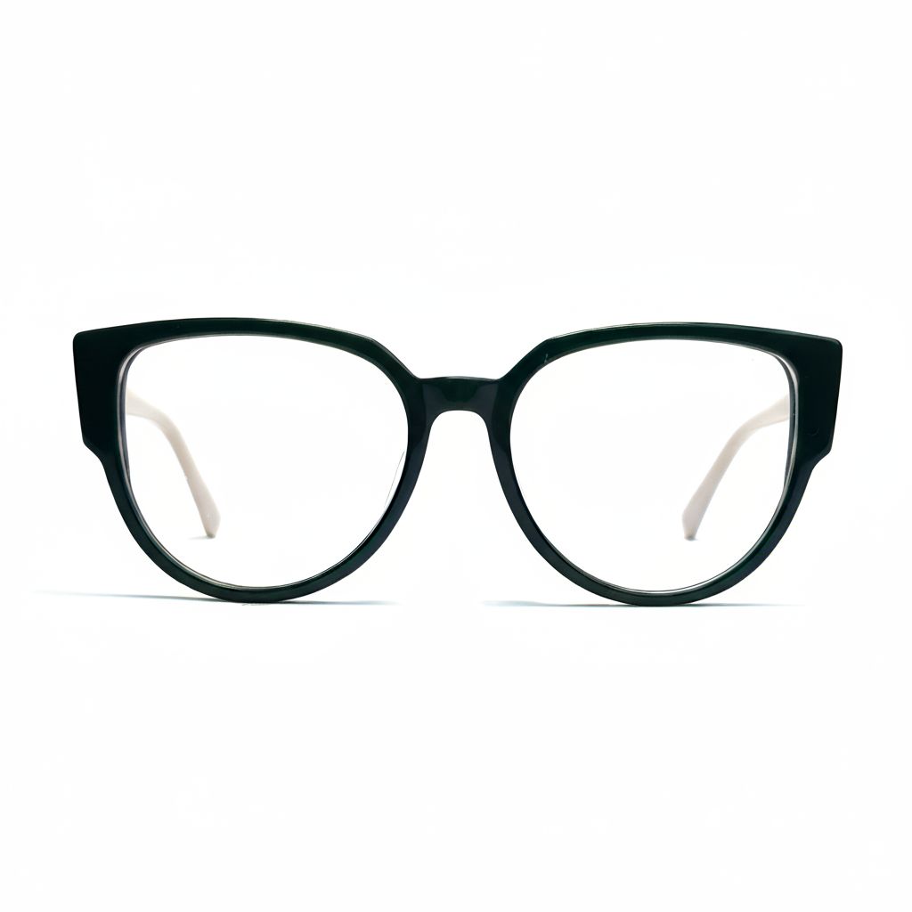 Black eyeglasses on a white background