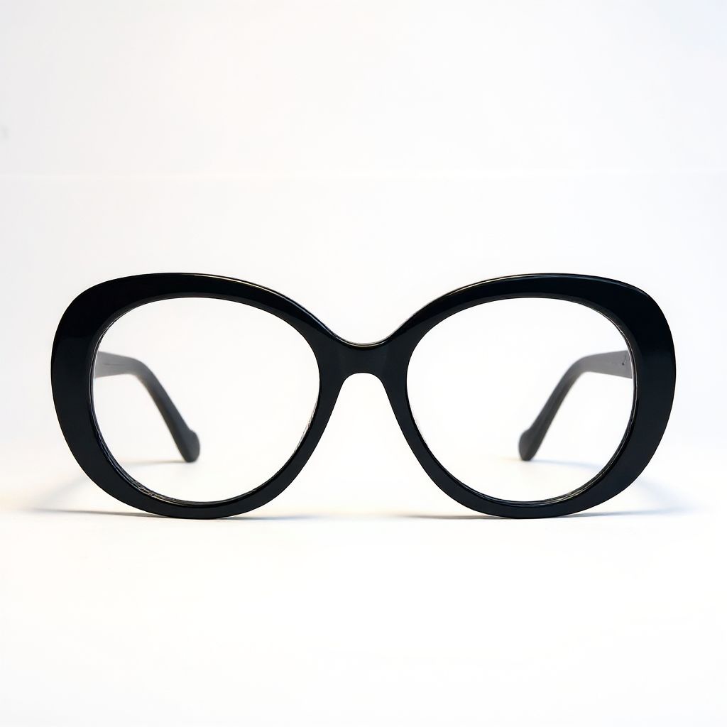 Black eyeglasses on a white background