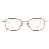 Gold-framed eyeglasses on a white background