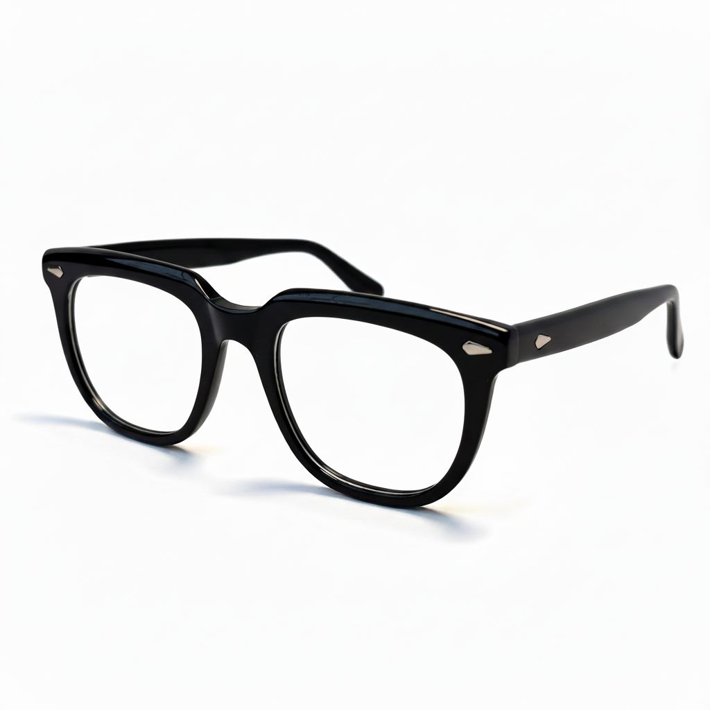 Black eyeglasses on a white background