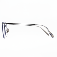 Eyeglasses with a thin frame on a white background