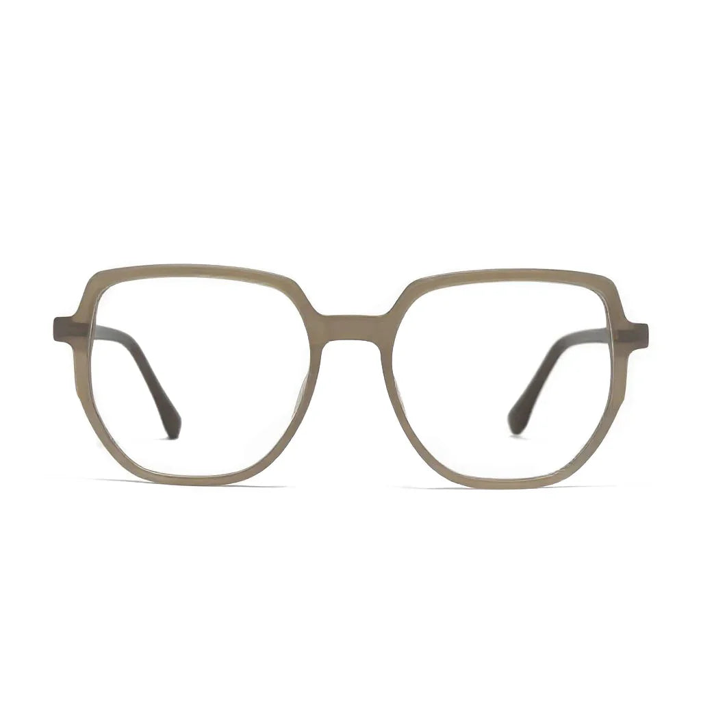 Brown eyeglasses on a white background