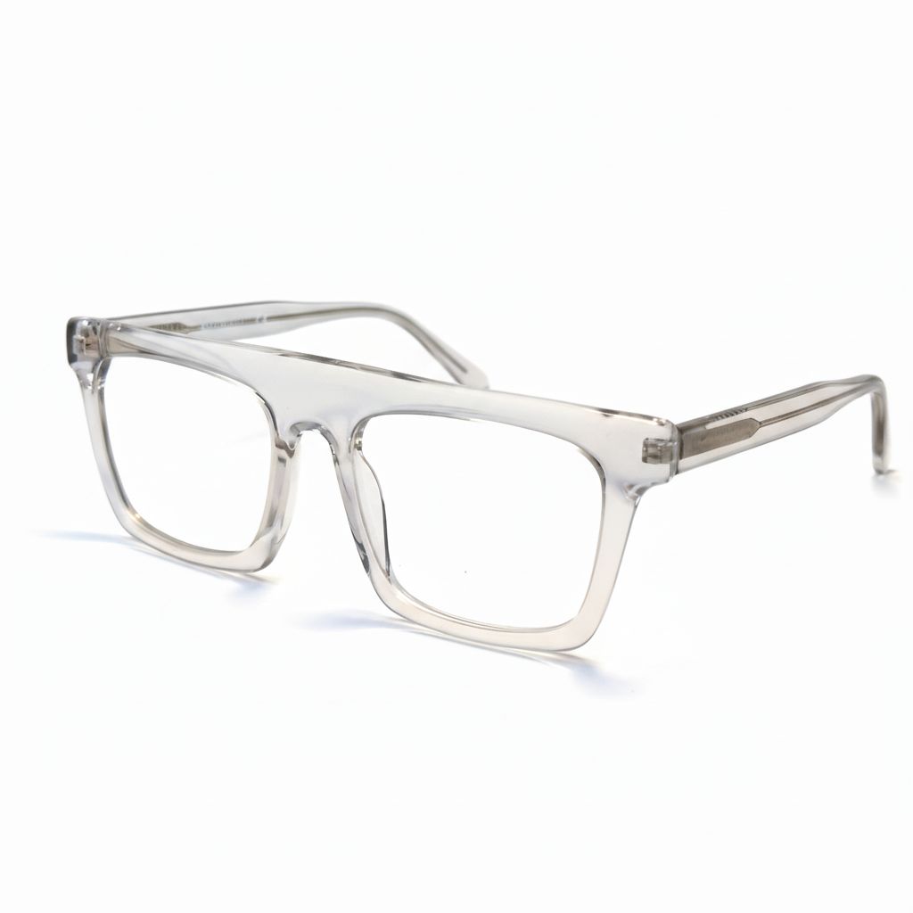 Clear eyeglasses on a white background