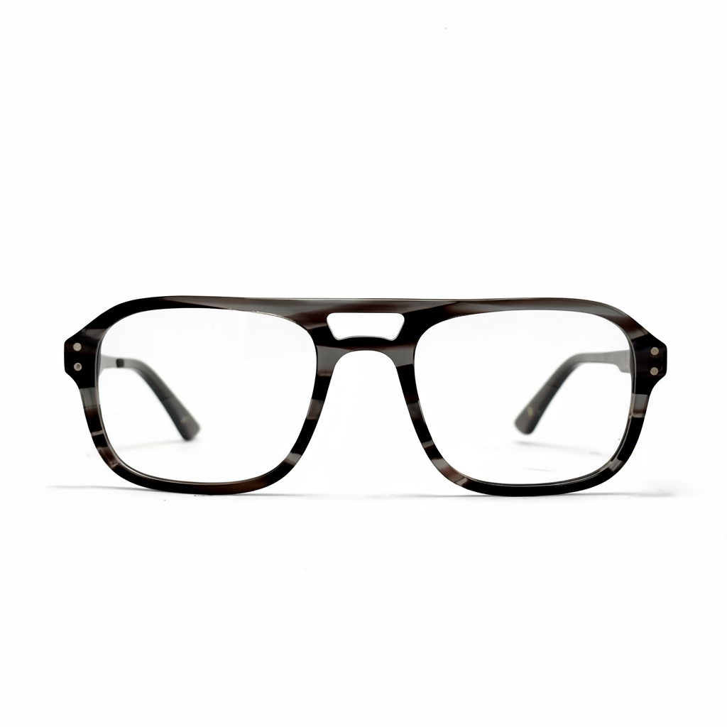 Tortoiseshell eyeglasses on a white background