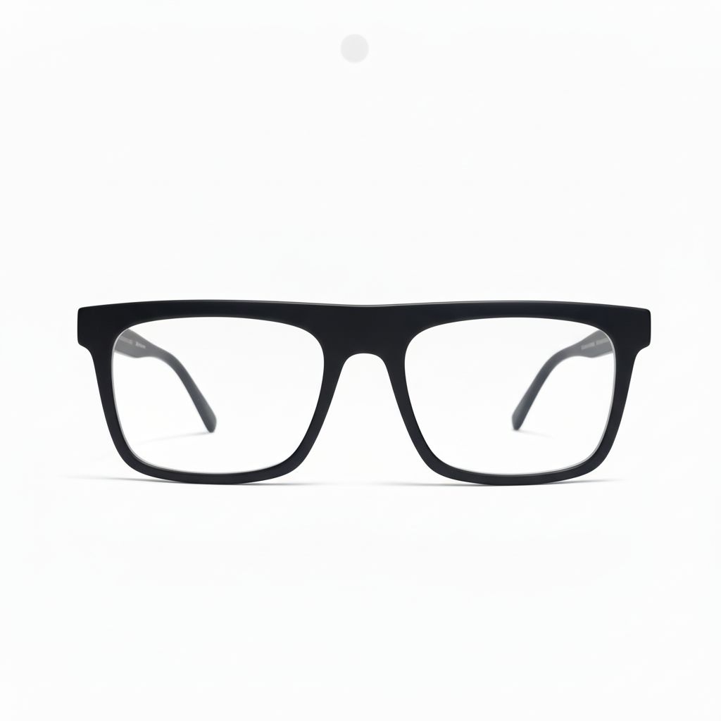 Black eyeglasses on a white background