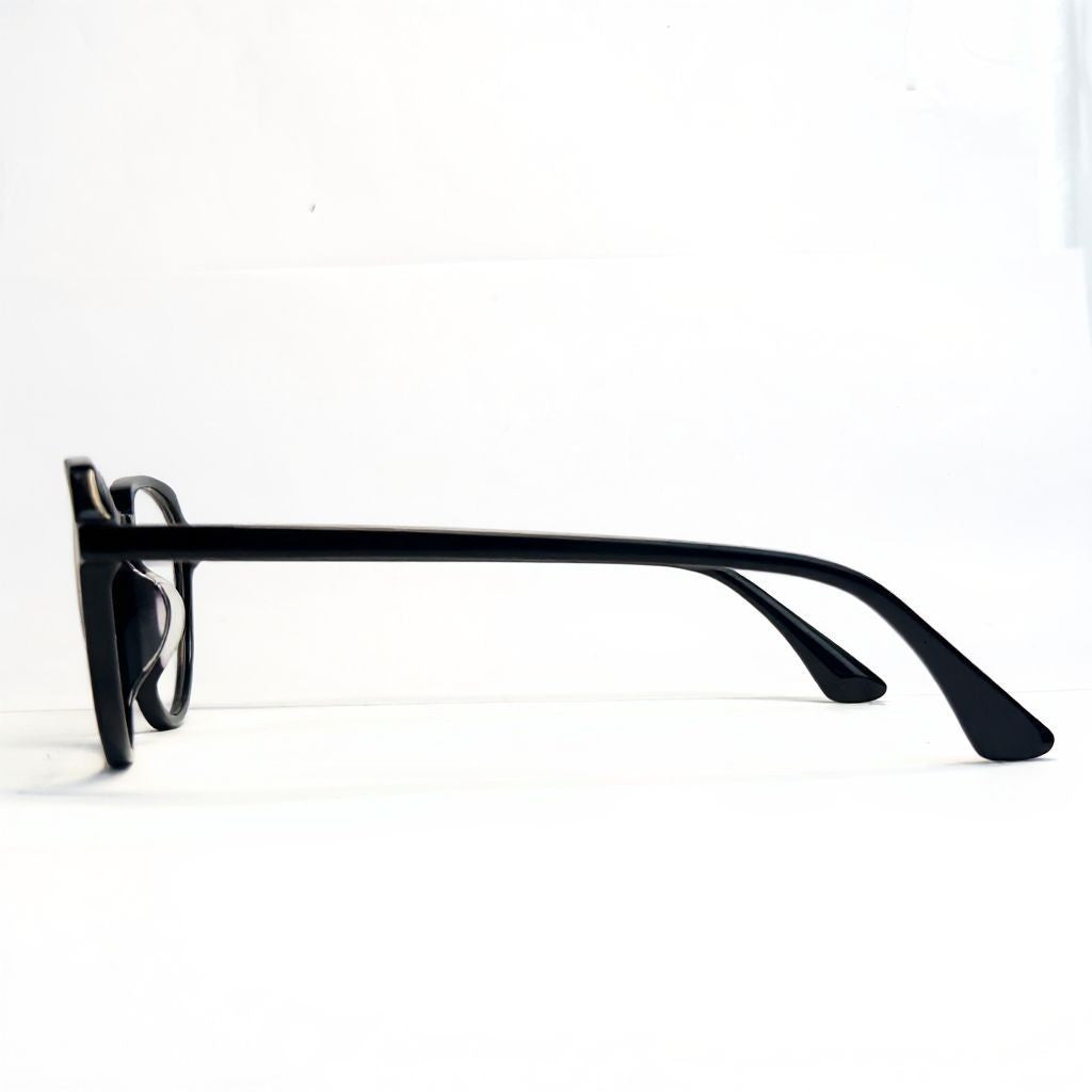 Black sunglasses on a white background