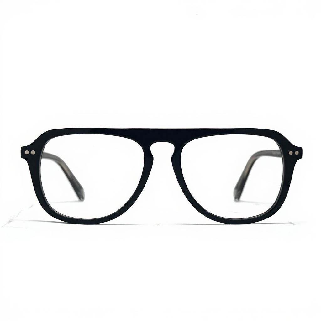 Black eyeglasses on a white background
