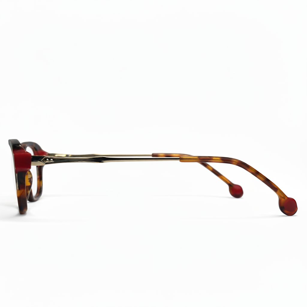 Tortoiseshell eyeglasses on a white background