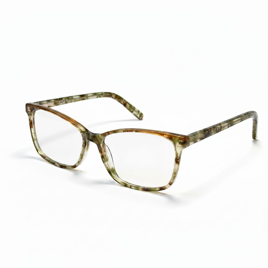 Tortoiseshell eyeglasses on a white background