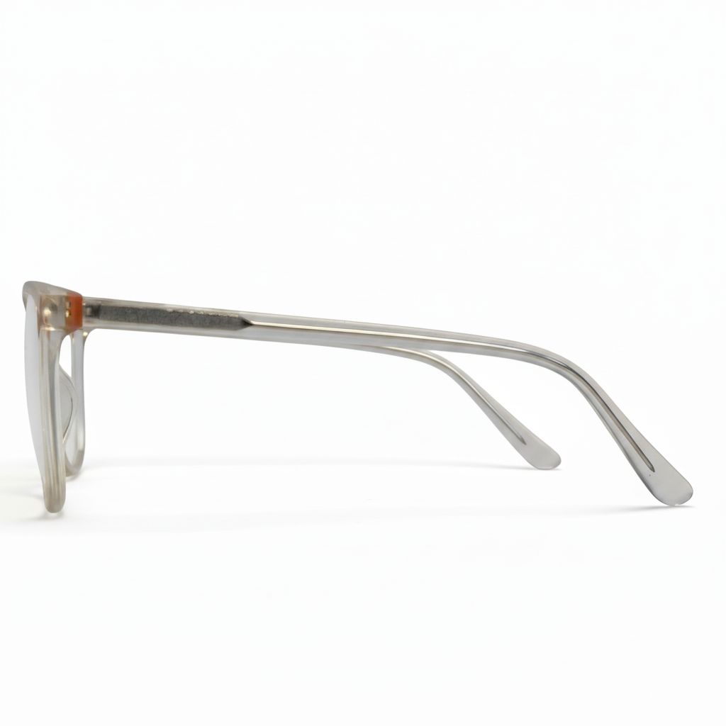 Eyeglasses with a clear frame on a white background