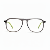 Gray eyeglasses on a white background