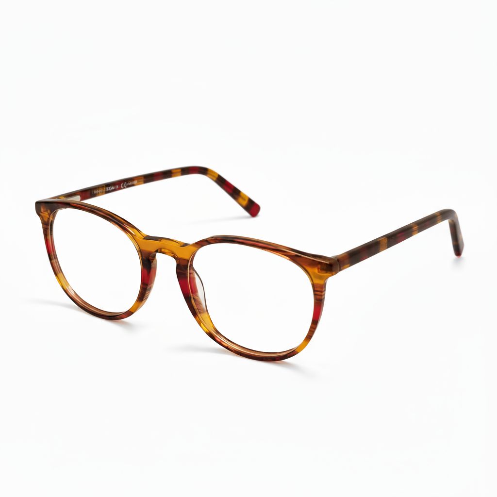 Tortoiseshell eyeglasses on a white background