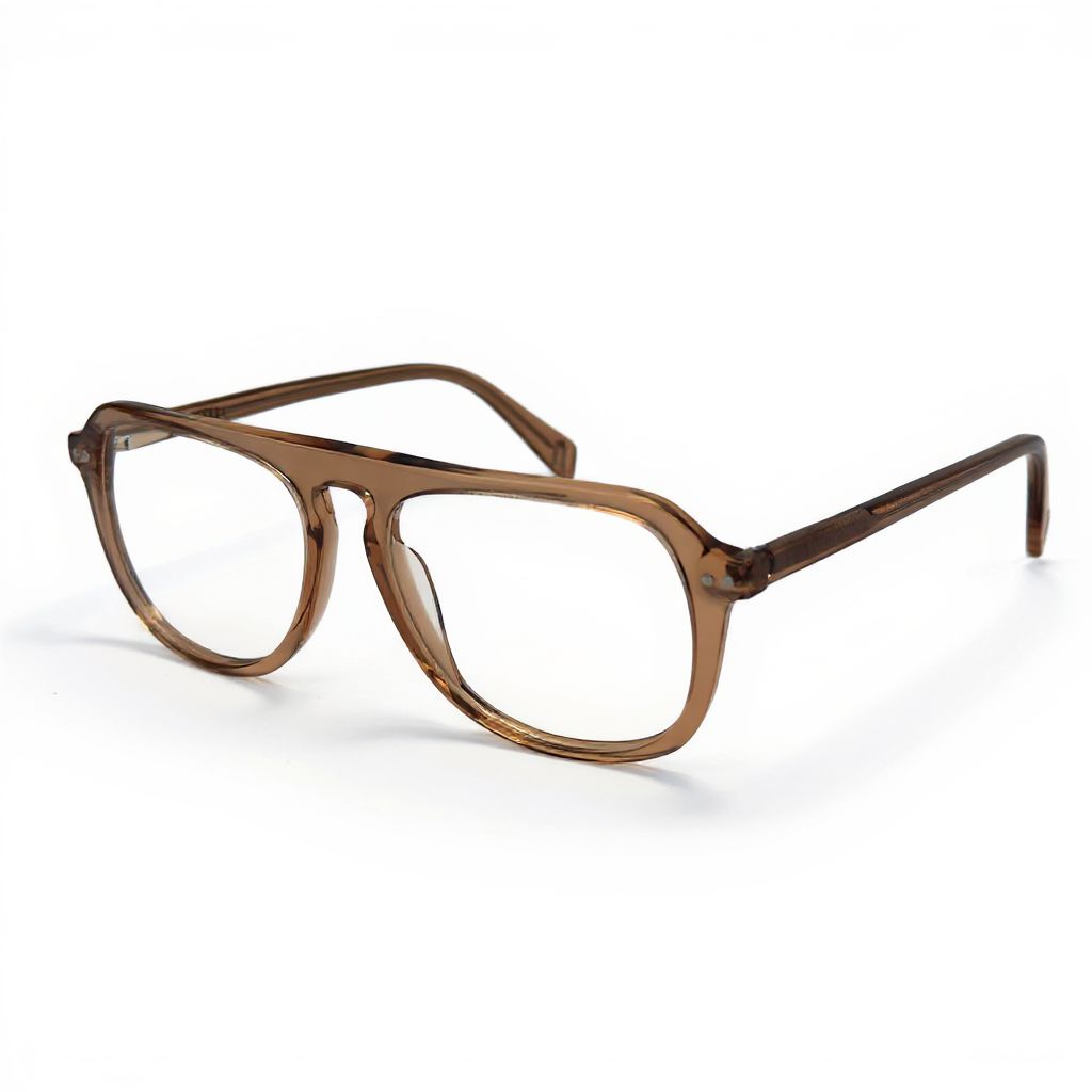 Brown eyeglasses on a white background