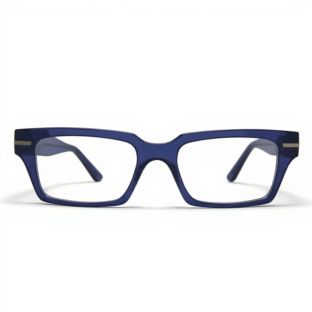 Blue eyeglasses on a white background