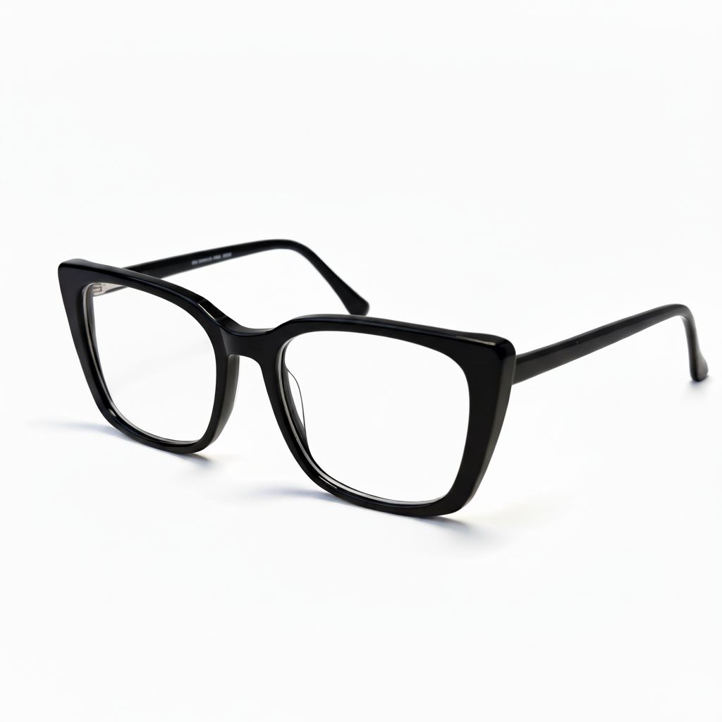 Black eyeglasses on a white background