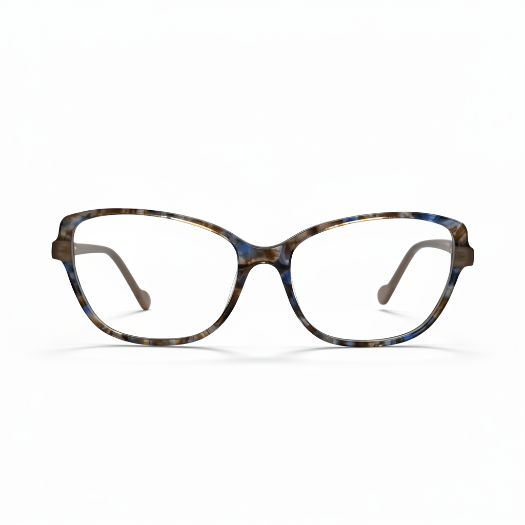 Tortoiseshell eyeglasses on a white background