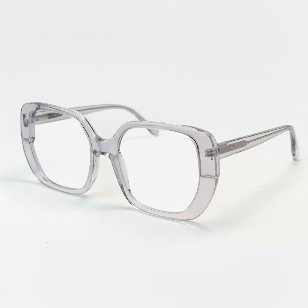 Clear eyeglasses on a white background