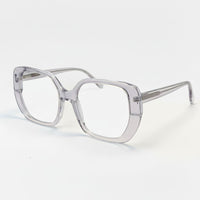 Clear eyeglasses on a white background