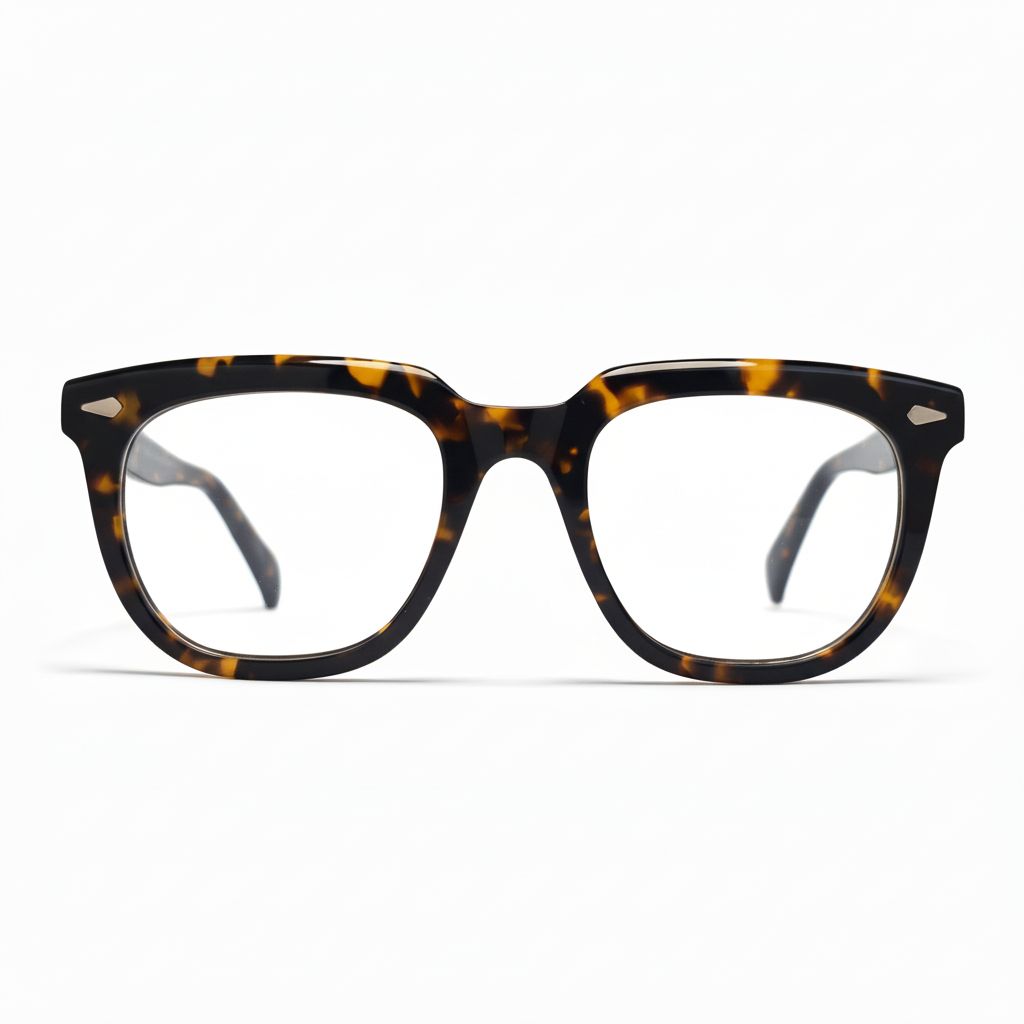 Tortoiseshell glasses on a white background
