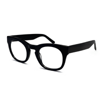 Black eyeglasses on a white background