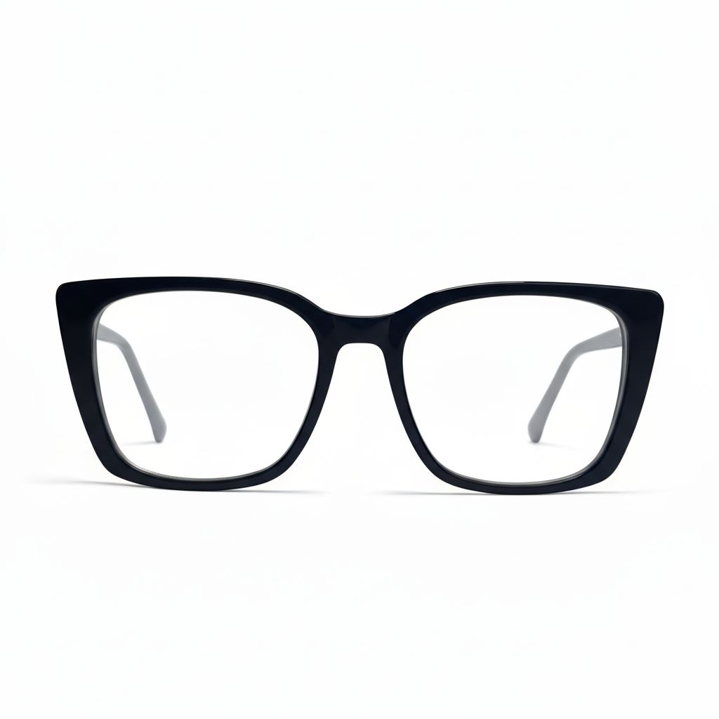 Black eyeglasses on a white background