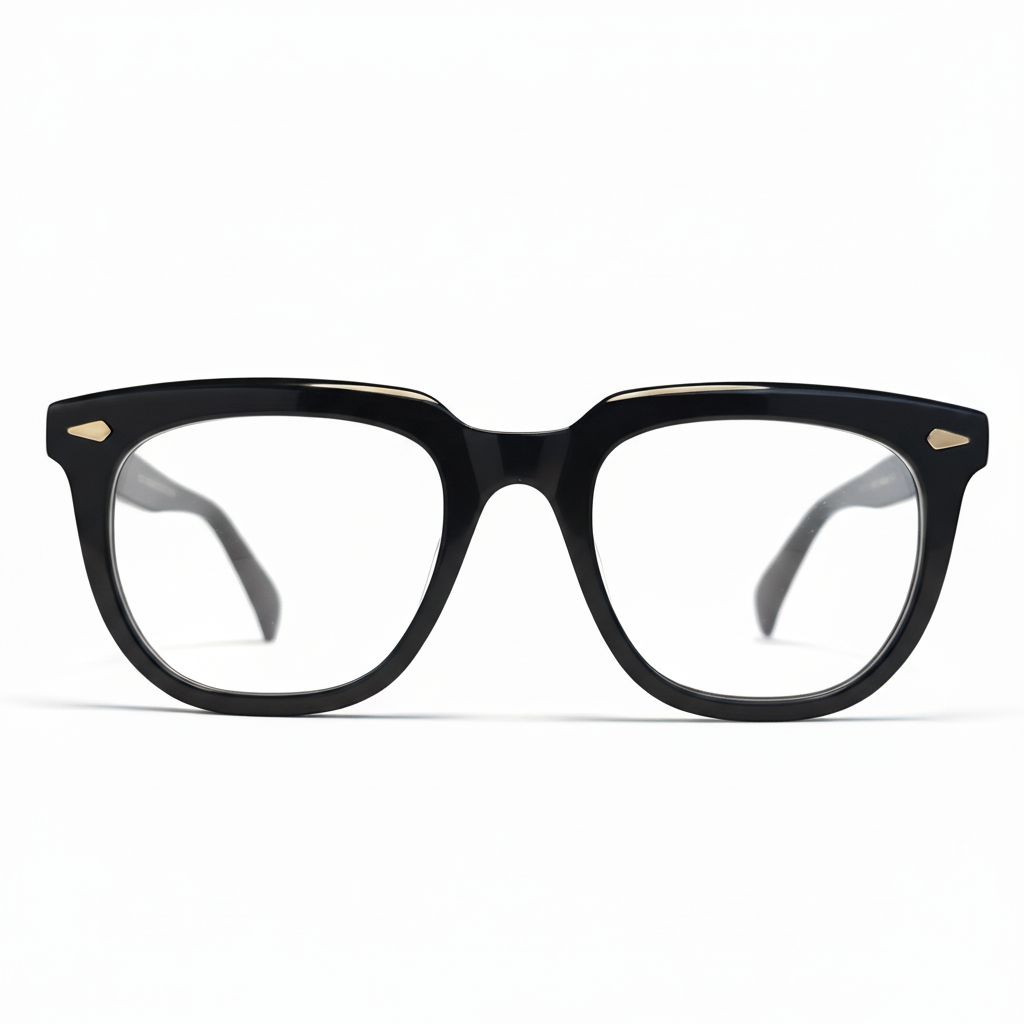 Black cat-eye glasses on a white background