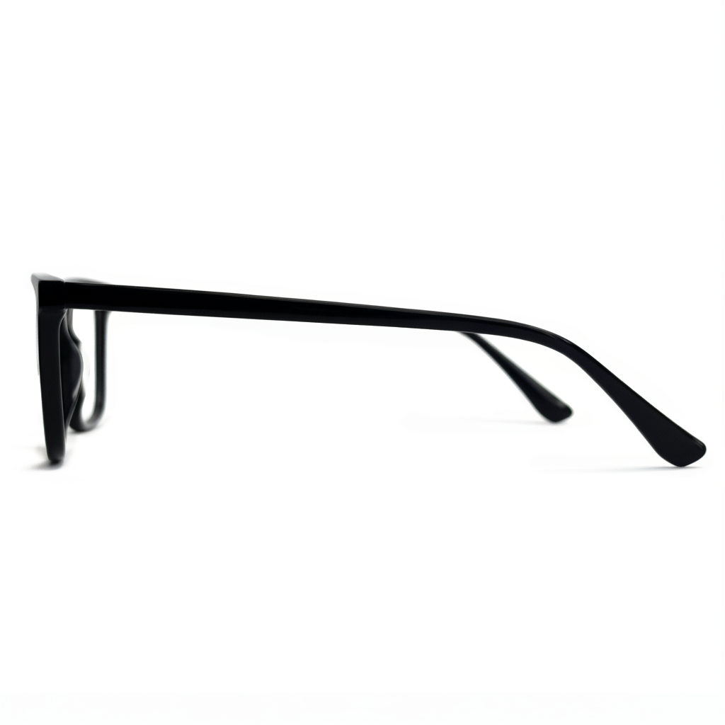 Black eyeglasses on a white background