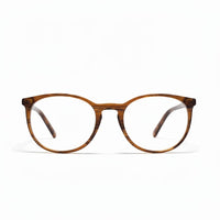 Brown eyeglasses on a white background